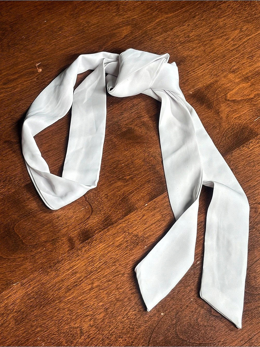 Minimalist white satin multi-way sash tie